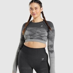 Gymshark Adapt Seamless Marled Long Sleeve Active Crop Top Women's Size XS